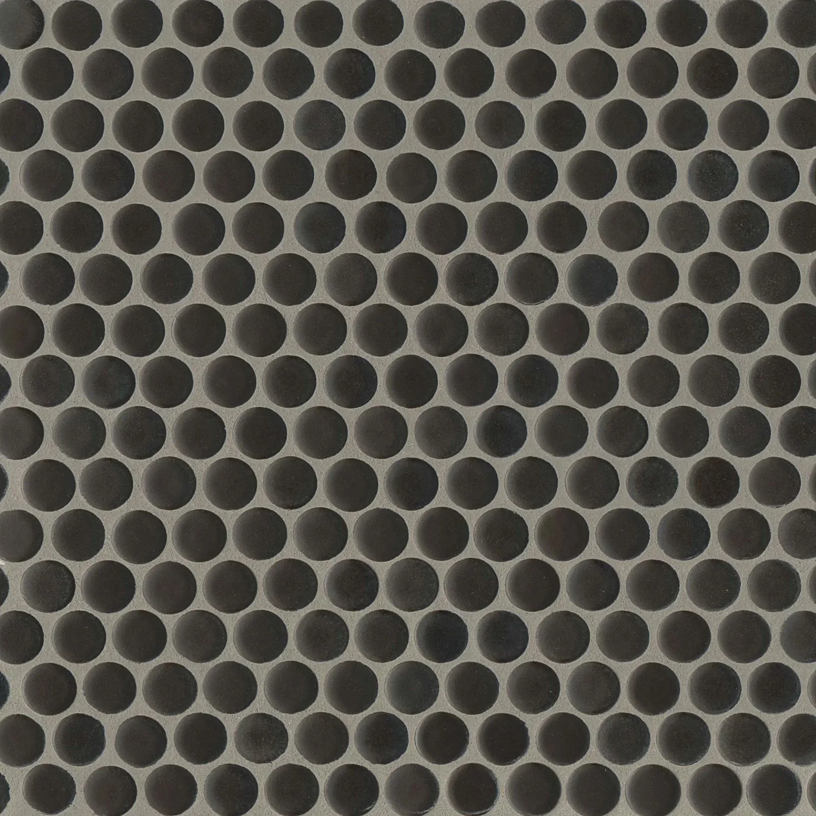 360° 3/4" Penny Round Glazed Porcelain Mosaic 12X12 Charcoal Matte