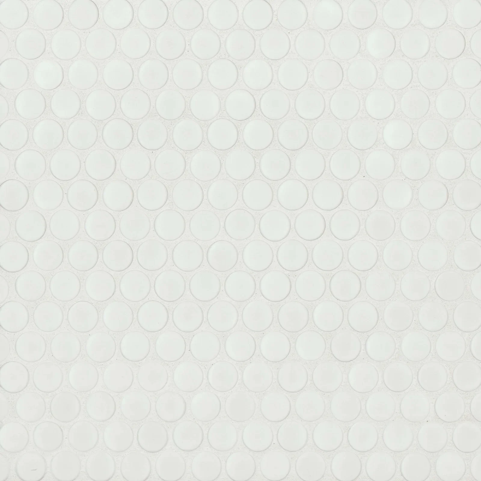 360° 3/4" Penny Round Glazed Porcelain Mosaic 12X12 White Matte
