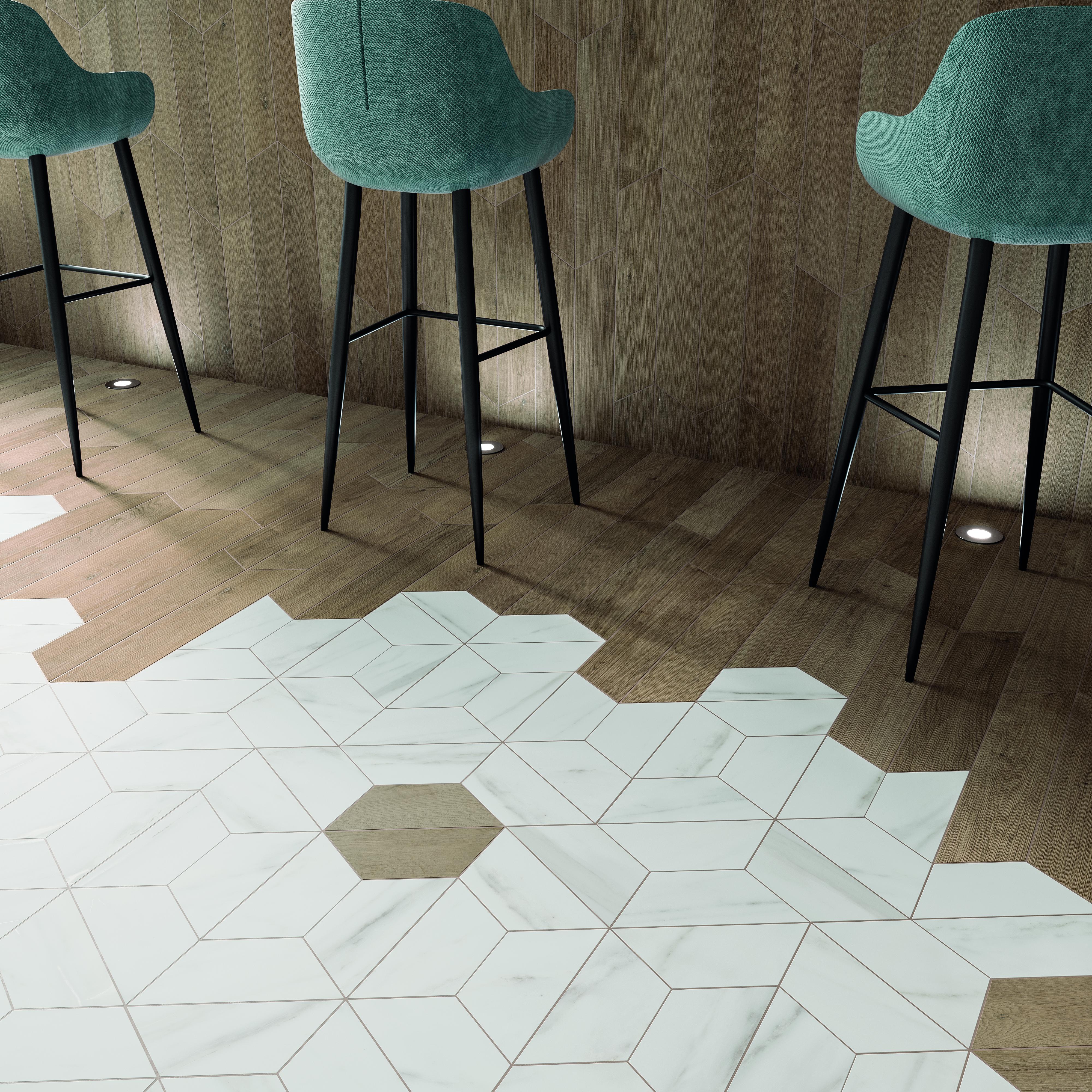 60° Trapezium Matte 4X9 Calacatta - Image 2