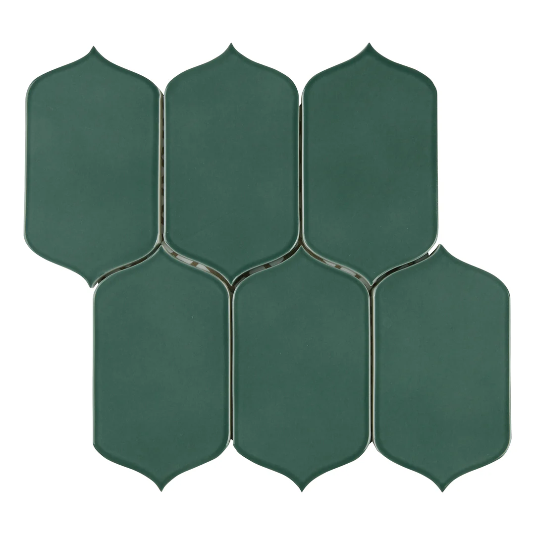 6th Avenue Arabesque Mosaic 10-1/8X10 Jade Green Gloss - Image 2
