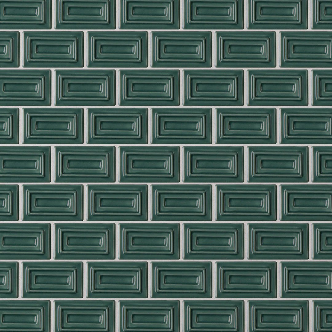 6th Avenue Rectangle Mosaic 10-1/2X11-1/4 Jade Green Gloss