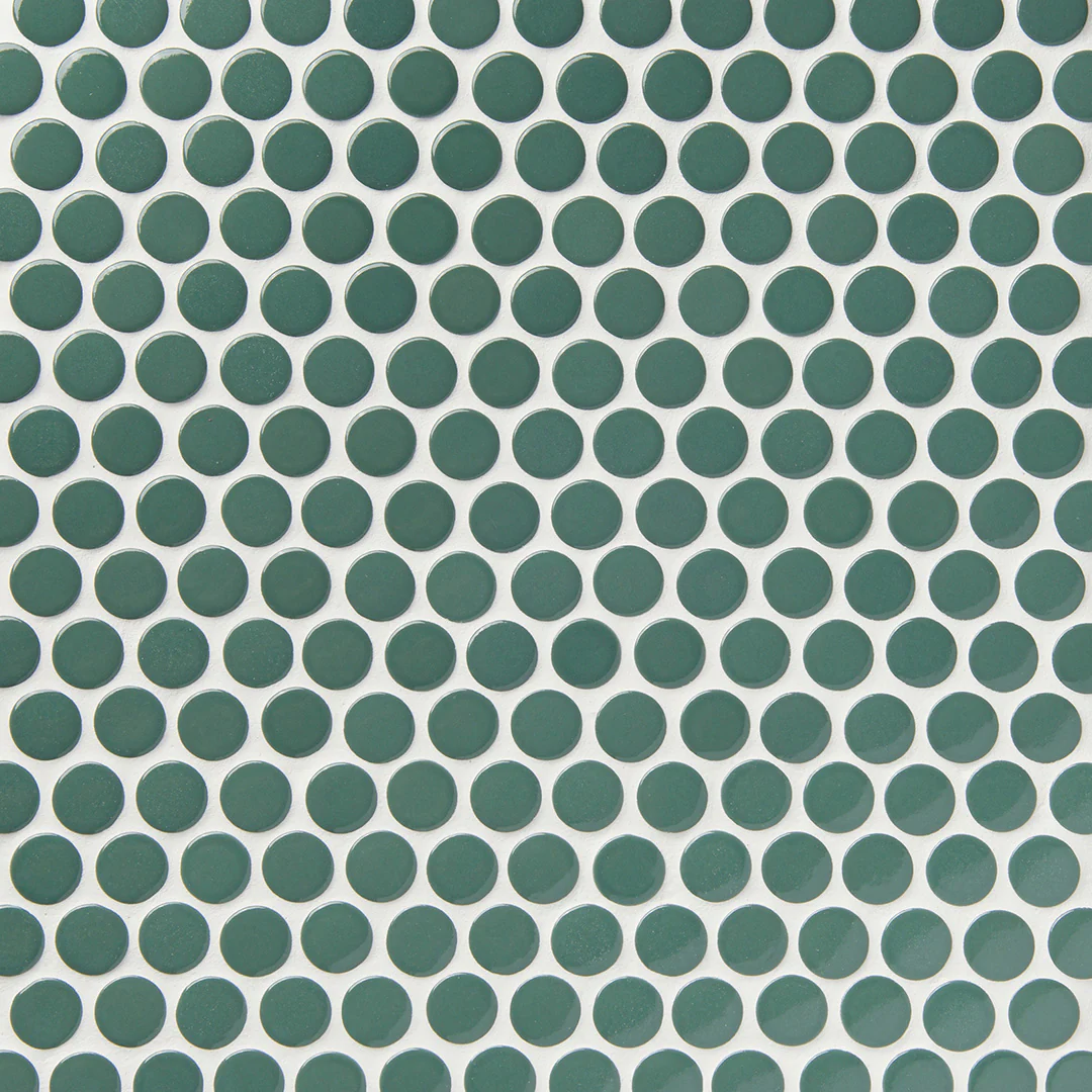 6th Avenue Circle Mosaic 12X12 Jade Green Gloss