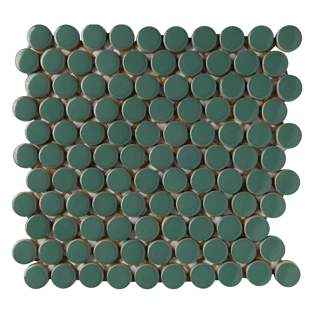 6th Avenue Circle Mosaic 12X12 Jade Green Gloss - Image 2