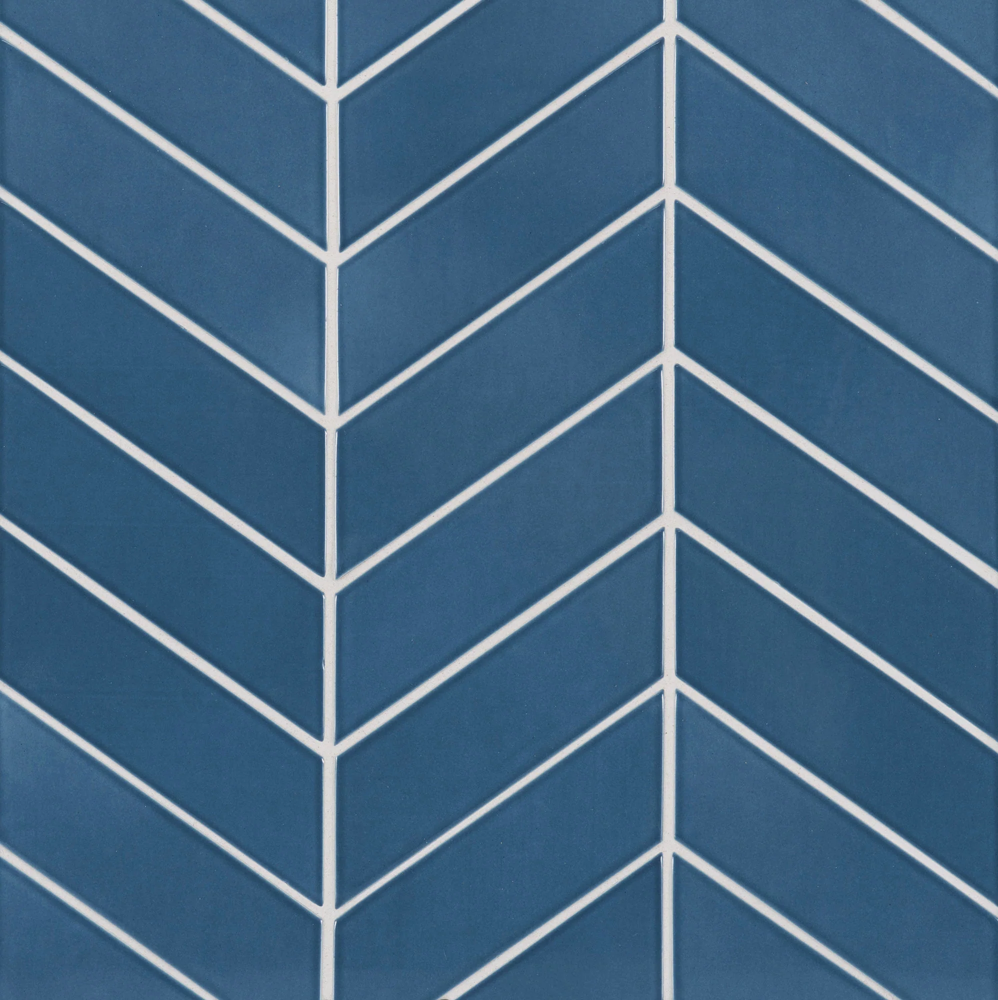 6th Avenue Chevron Mosaic 10-3/8X10 Marlin Blue Gloss
