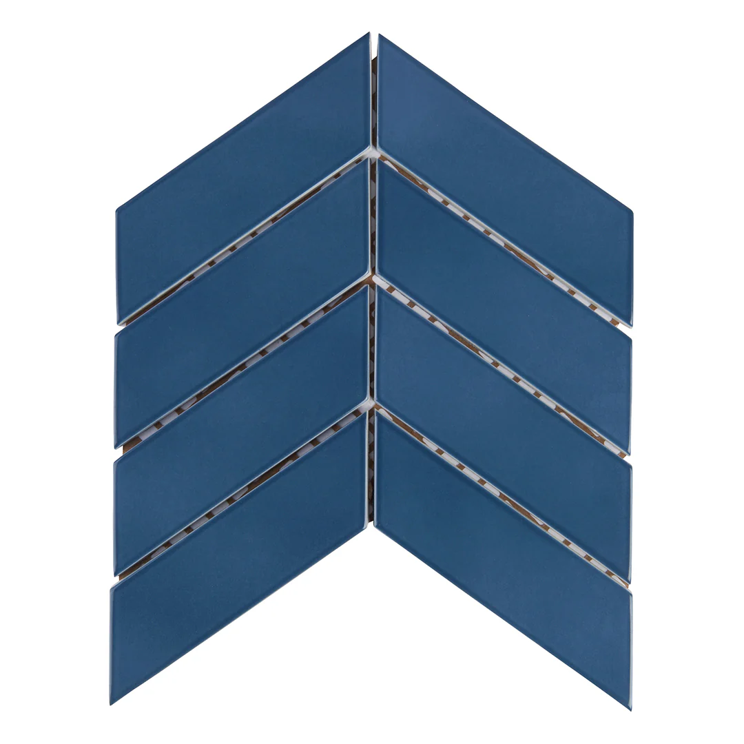 6th Avenue Chevron Mosaic 10-3/8X10 Marlin Blue Gloss - Image 2