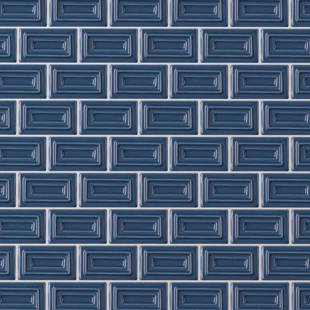 6th Avenue Rectangle Mosaic 10-1/2X11-1/4 Marlin Blue Gloss