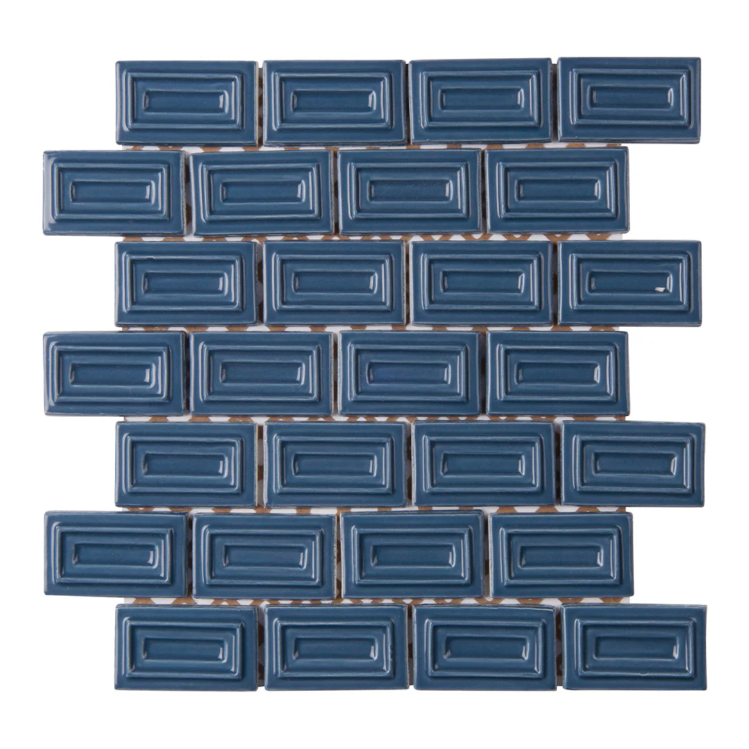 6th Avenue Rectangle Mosaic 10-1/2X11-1/4 Marlin Blue Gloss - Image 2