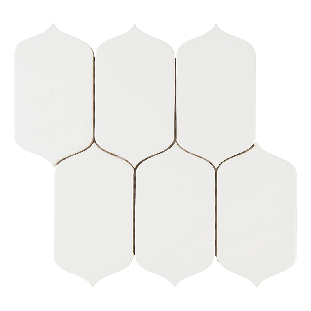 6th Avenue Arabesque Mosaic 10-1/8X10 White Gloss - Image 2