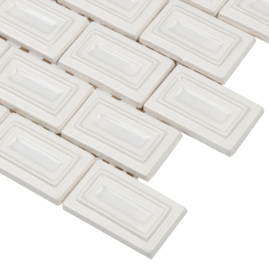 6th Avenue Rectangle Mosaic 10-1/2X11-1/4 White Gloss - Image 2