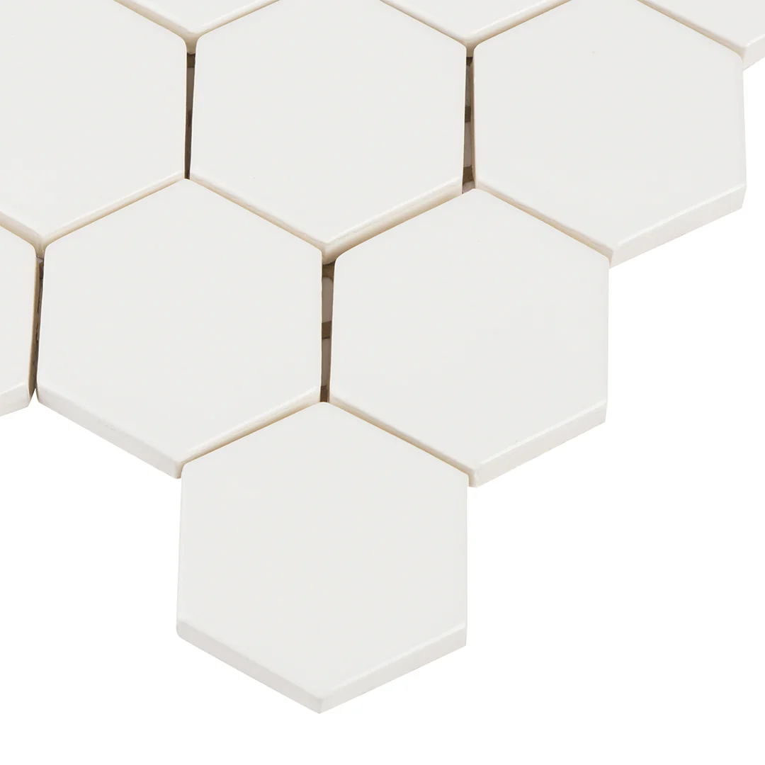 6th Avenue Hexagon Mosaic 10-1/2X11 White Gloss - Image 3