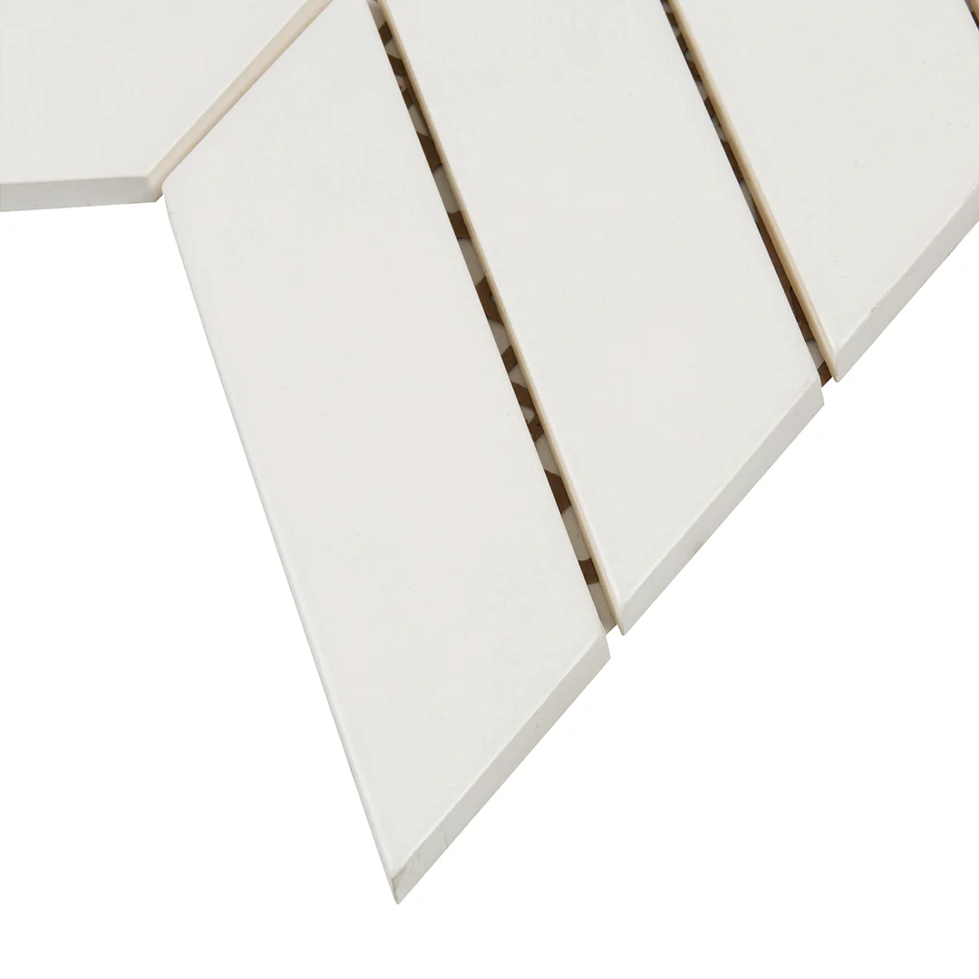 6th Avenue Chevron Mosaic 10-3/8X10 White Matte - Image 2