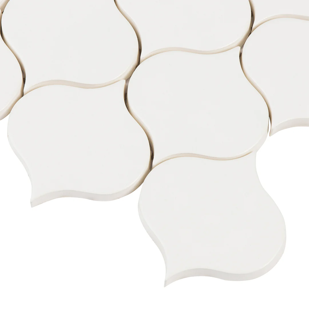 6th Avenue Arabesque Mosaic 7-3/4X12-3/4 White Matte - Image 3