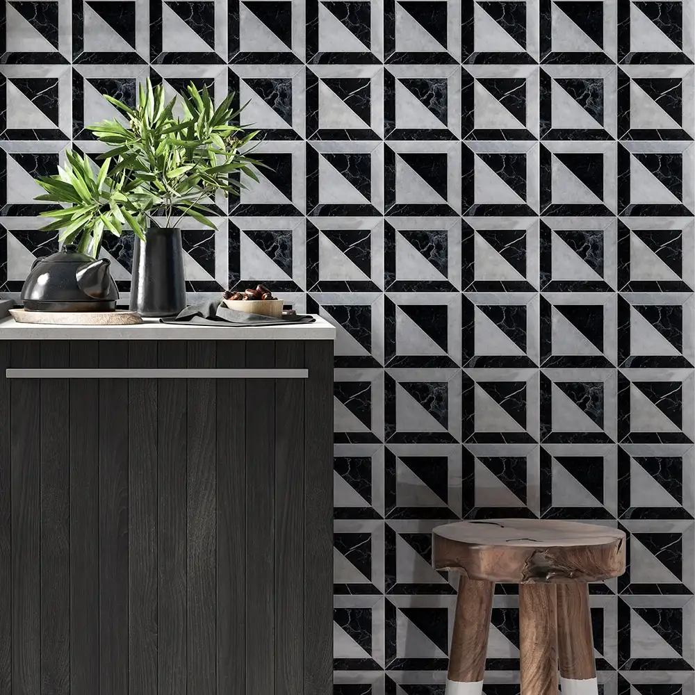 Allure Light York Mosaic 11-15/16X11-15/16 Allure Black Multi Finish - Image 2