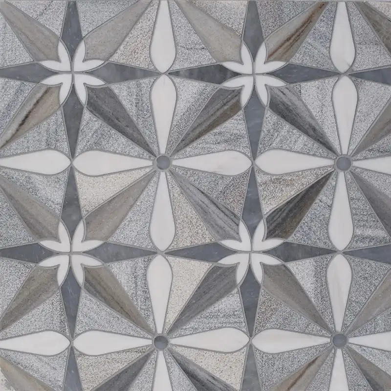 Allure Light Chantham Mosaic 8X8 Snow White Allure Skyline Multi Finish
