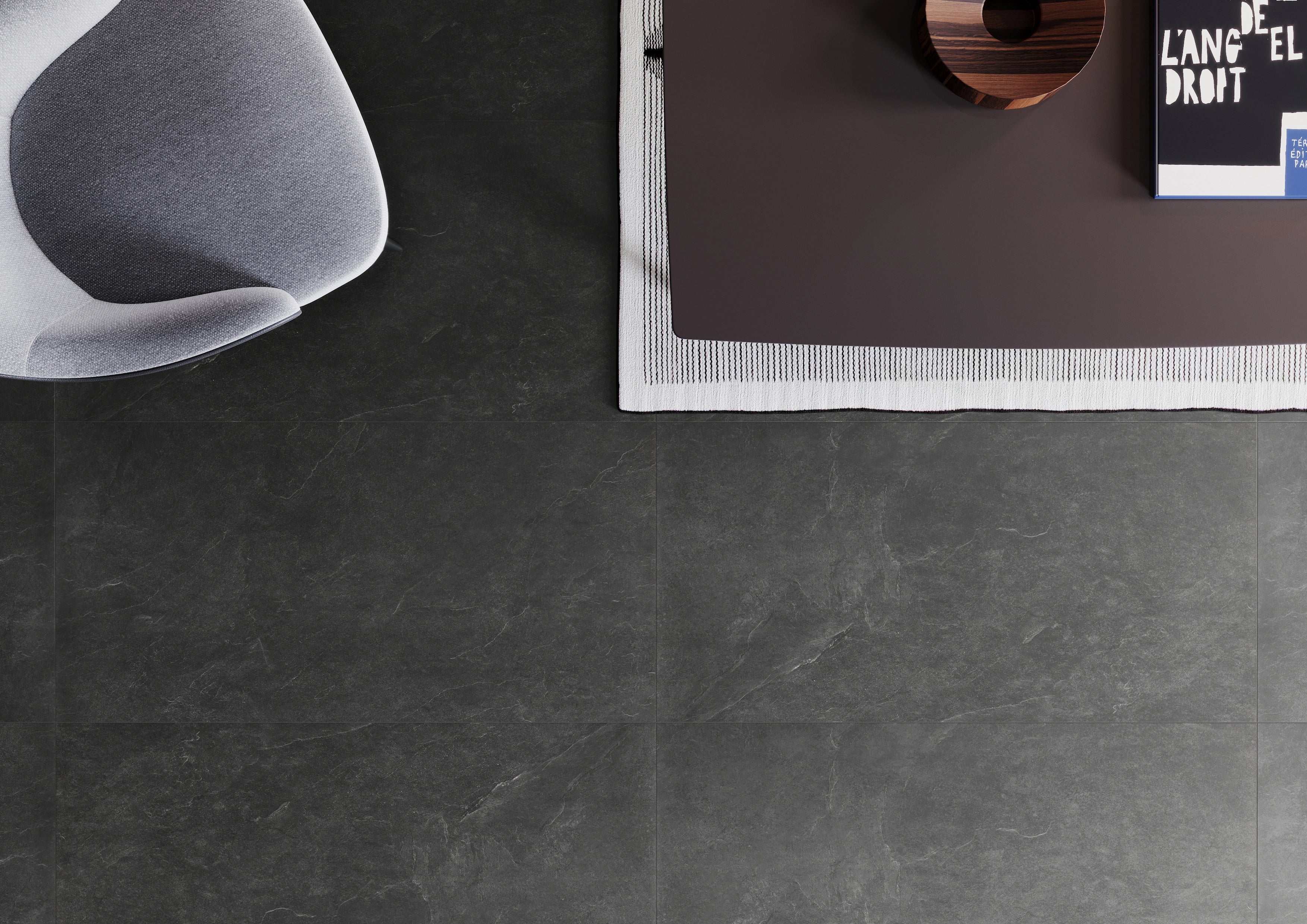 Ash Porcelain Large Format Field Tile 24X48 Black Matte - Image 2