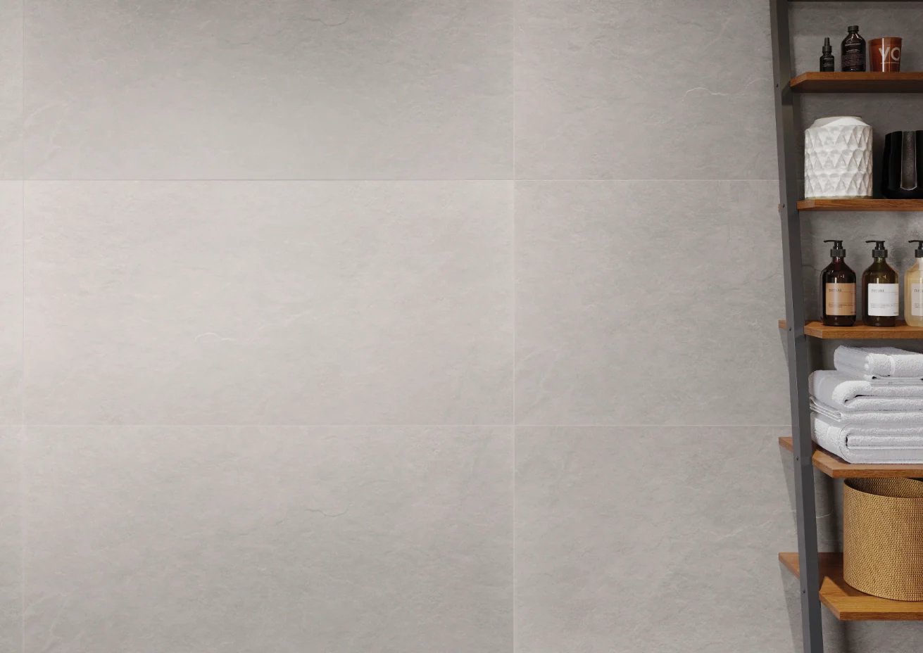 Ash Porcelain Large Format Field Tile 24X48 White Matte - Image 2