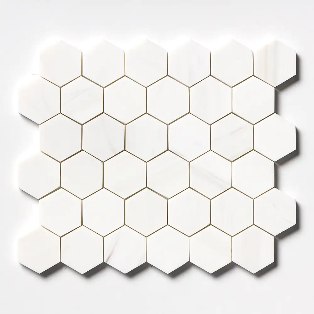 Bianco Dolomiti 2X2 Hexagon Mosaic 10-3/8X12 Bianco Dolomiti Honed
