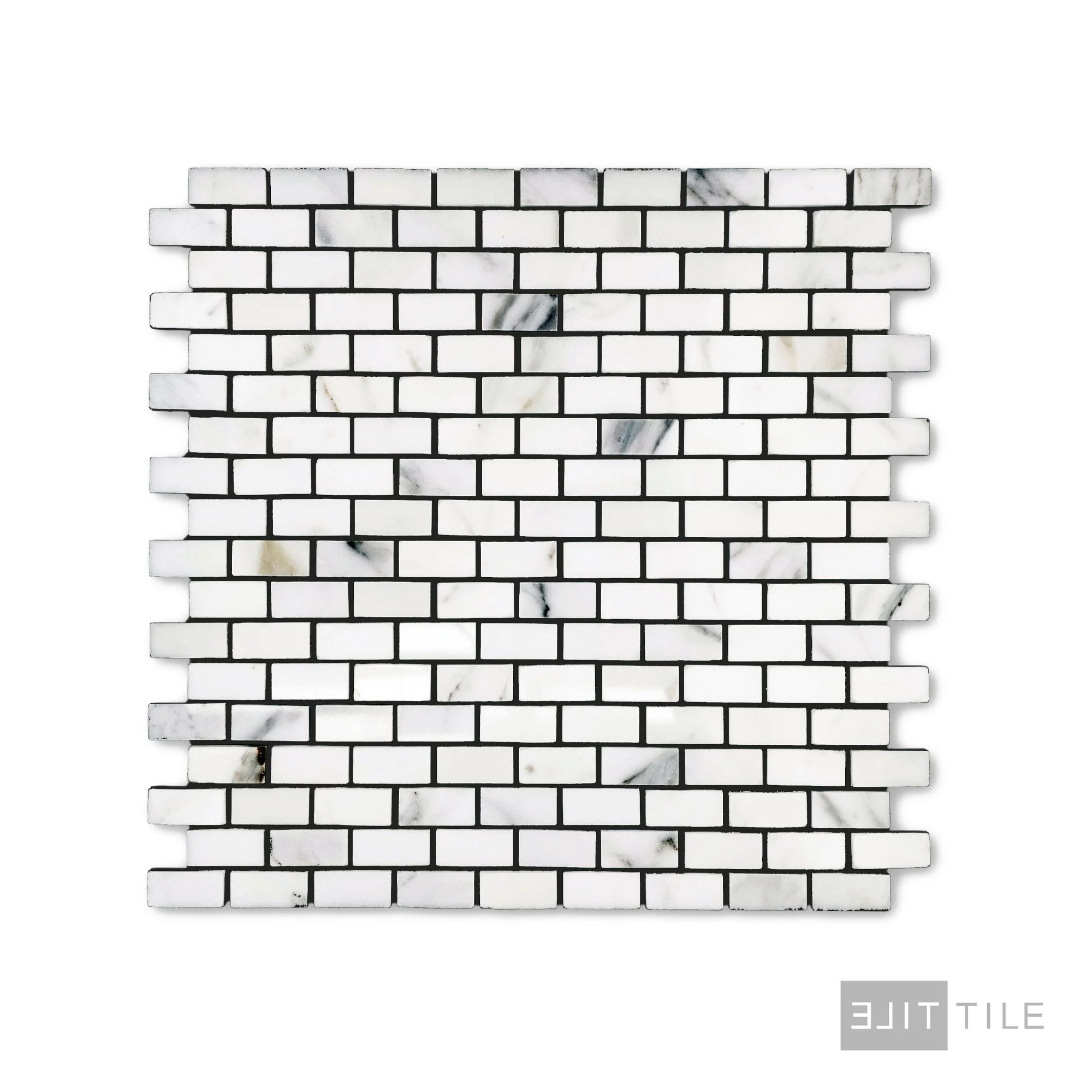 Calacatta Gold Marble 5/8X1-1/4 Brick Polished Mosaic - Image 2