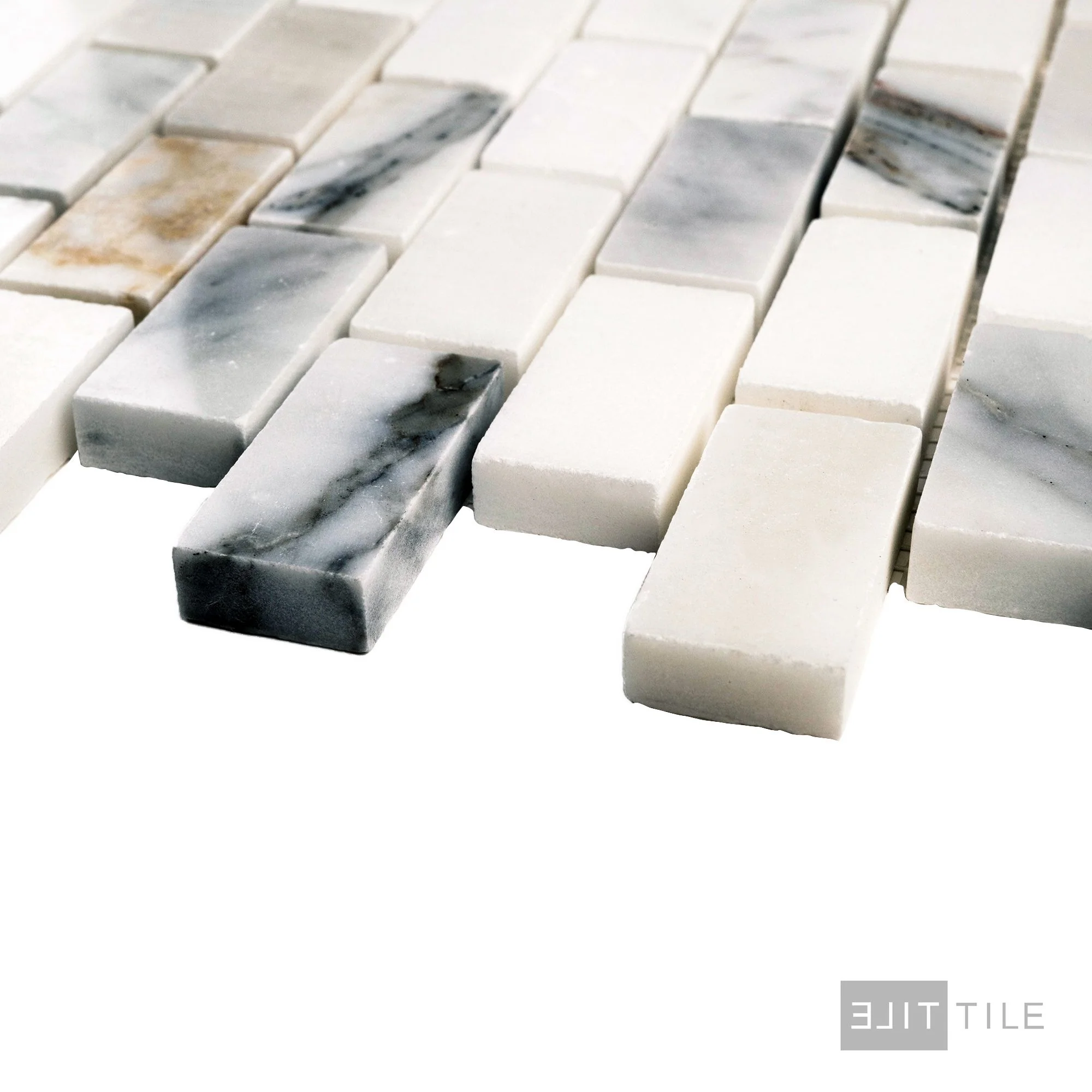 Calacatta Gold Marble 1X2 Brick Polished Mosaic - Image 3