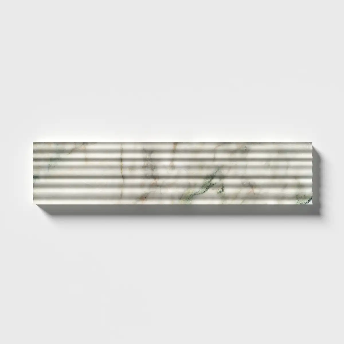 Calacatta Green Marble Thin Fluted 4X18 Calacatta Green Honed