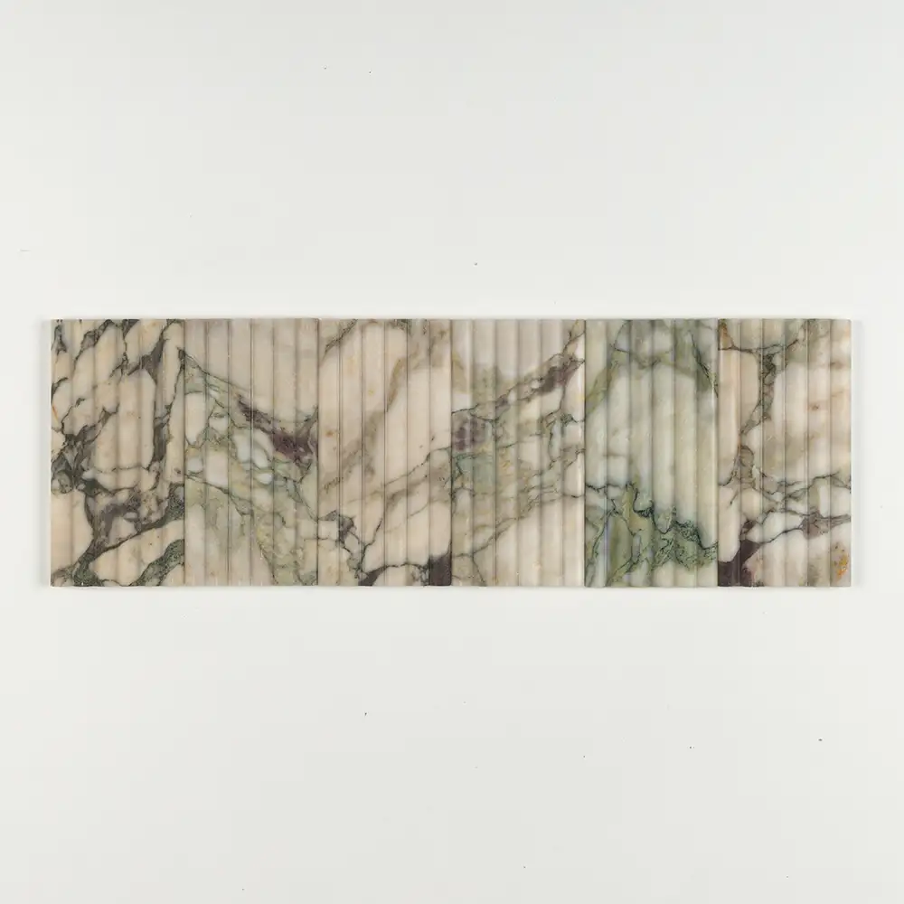 Calacatta Green Marble Fluted 6X12 Calacatta Green Honed