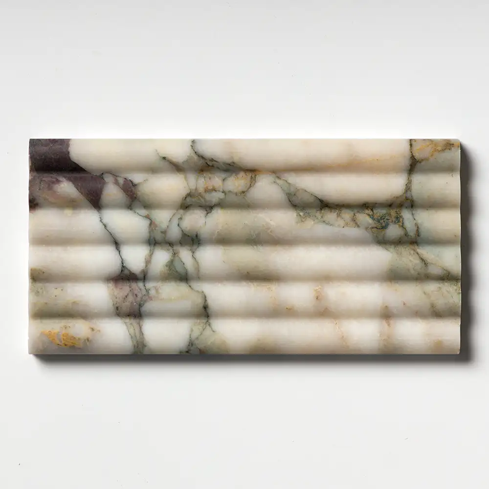 Calacatta Green Marble Fluted 6X12 Calacatta Green Honed - Image 2
