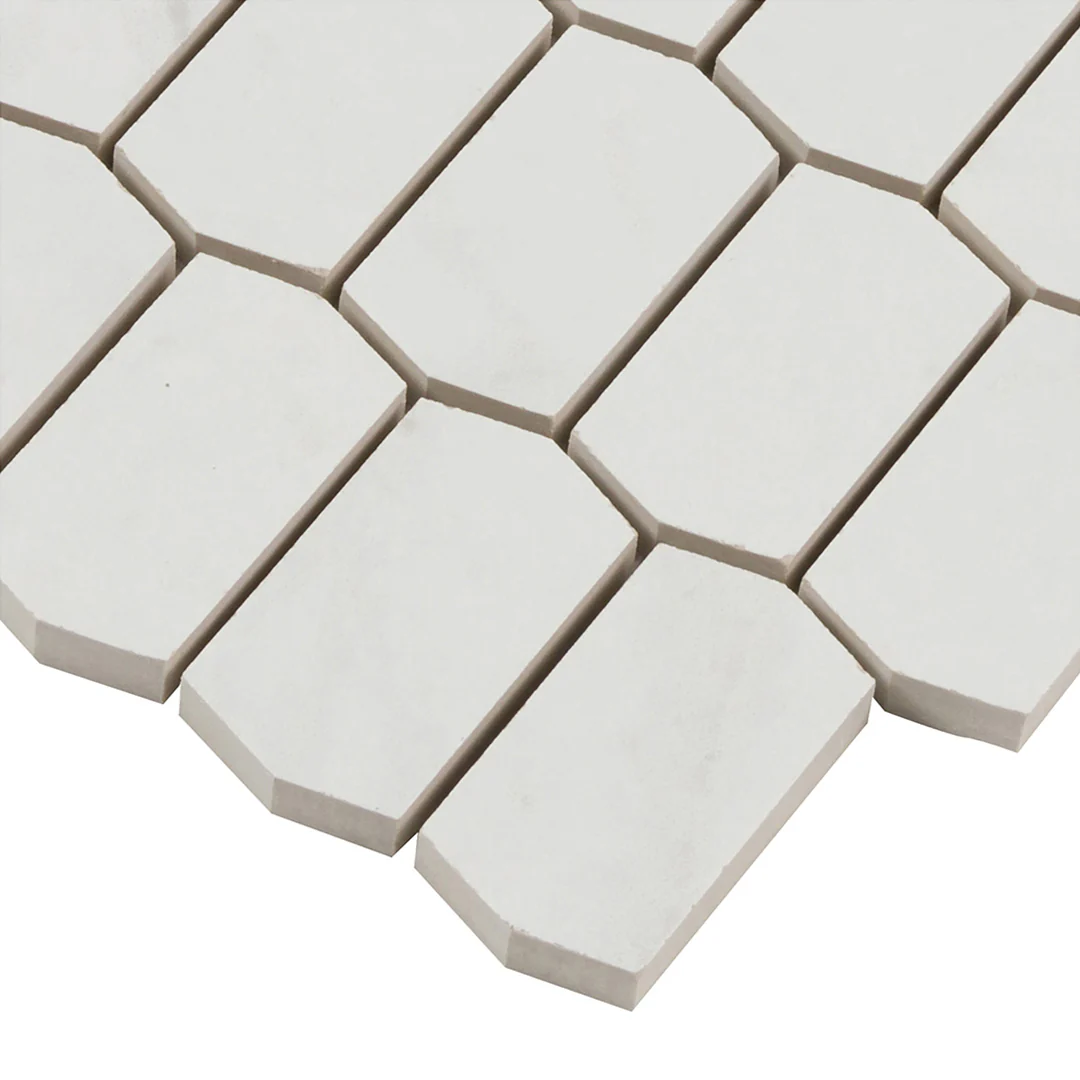 Cava Bianco Picket Mosaic 12-3/8X12-1/2 Carrara Brushed - Image 3