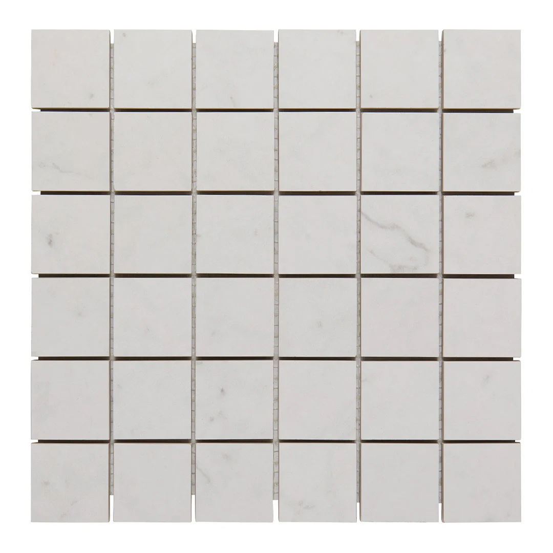 Cava Bianco Square Mosaic 2X2 Carrara Brushed - Image 3