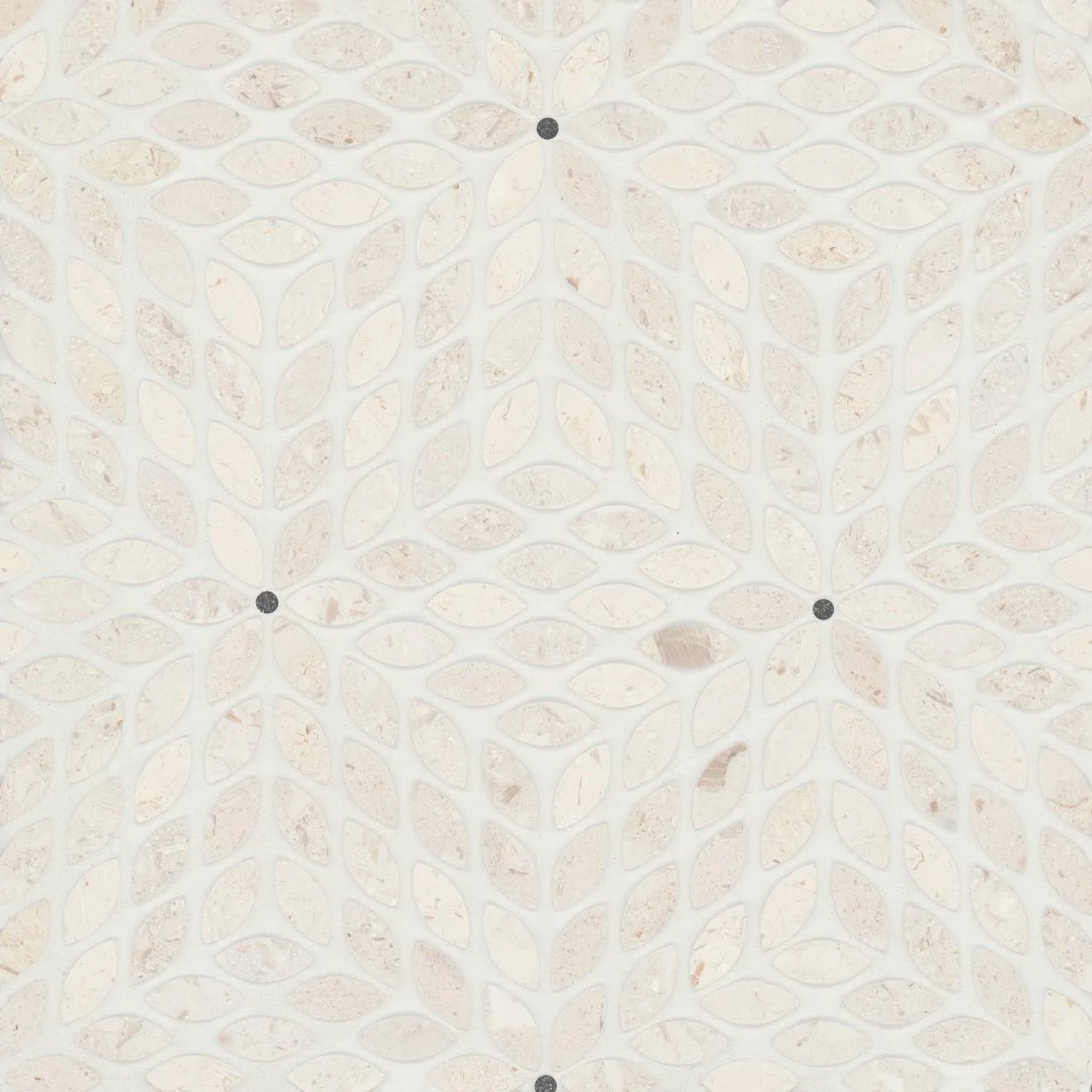 Celeste Marble Blend Mosaic Honed 15.75X14 Myra Beige/Basalt