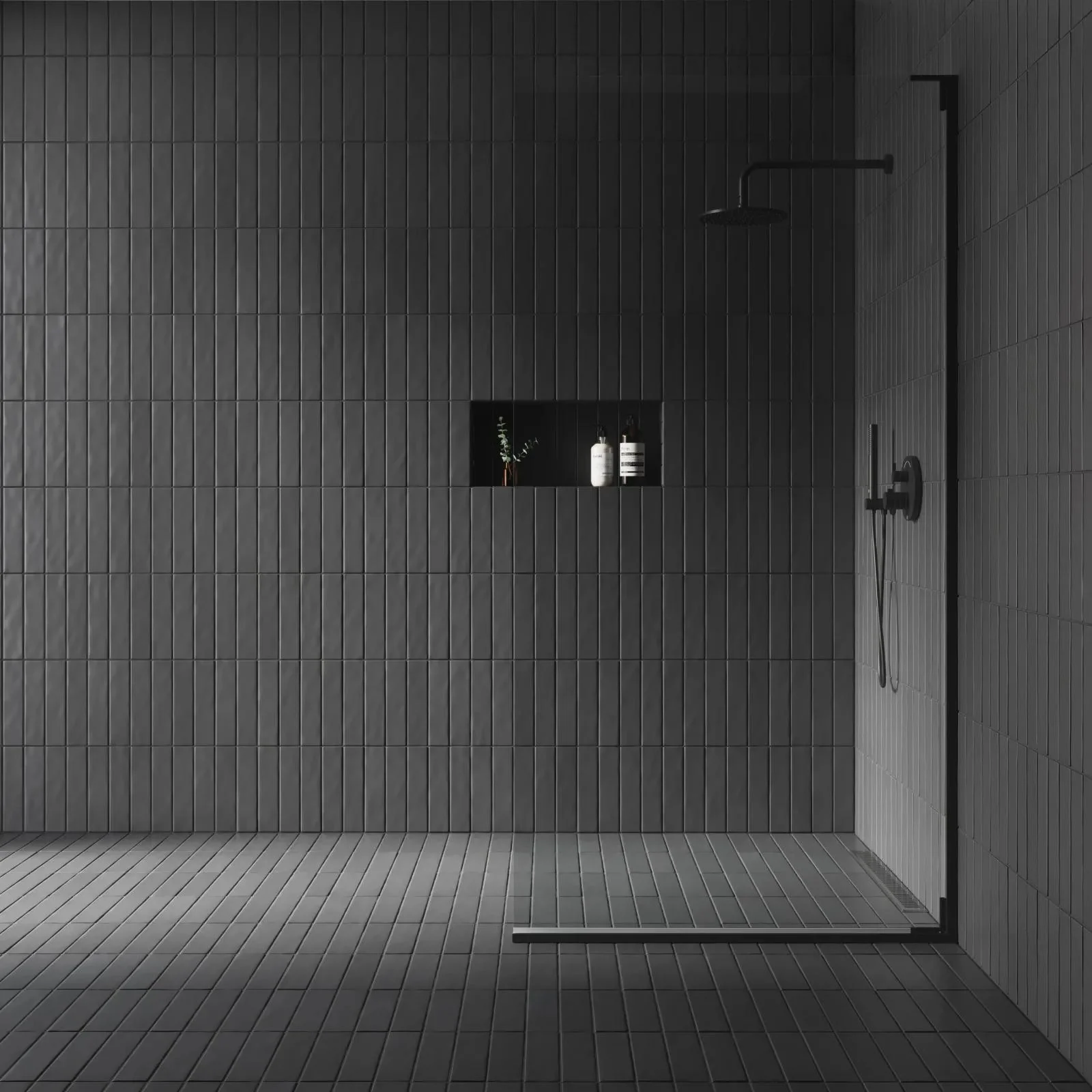 Clara Glazed Porcelain Field Tile 2-3/4X11 Noir Matte - Image 2
