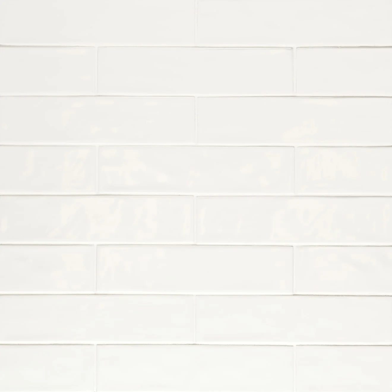 Clara Glazed Porcelain Field Tile 2-3/4X11 White Glossy