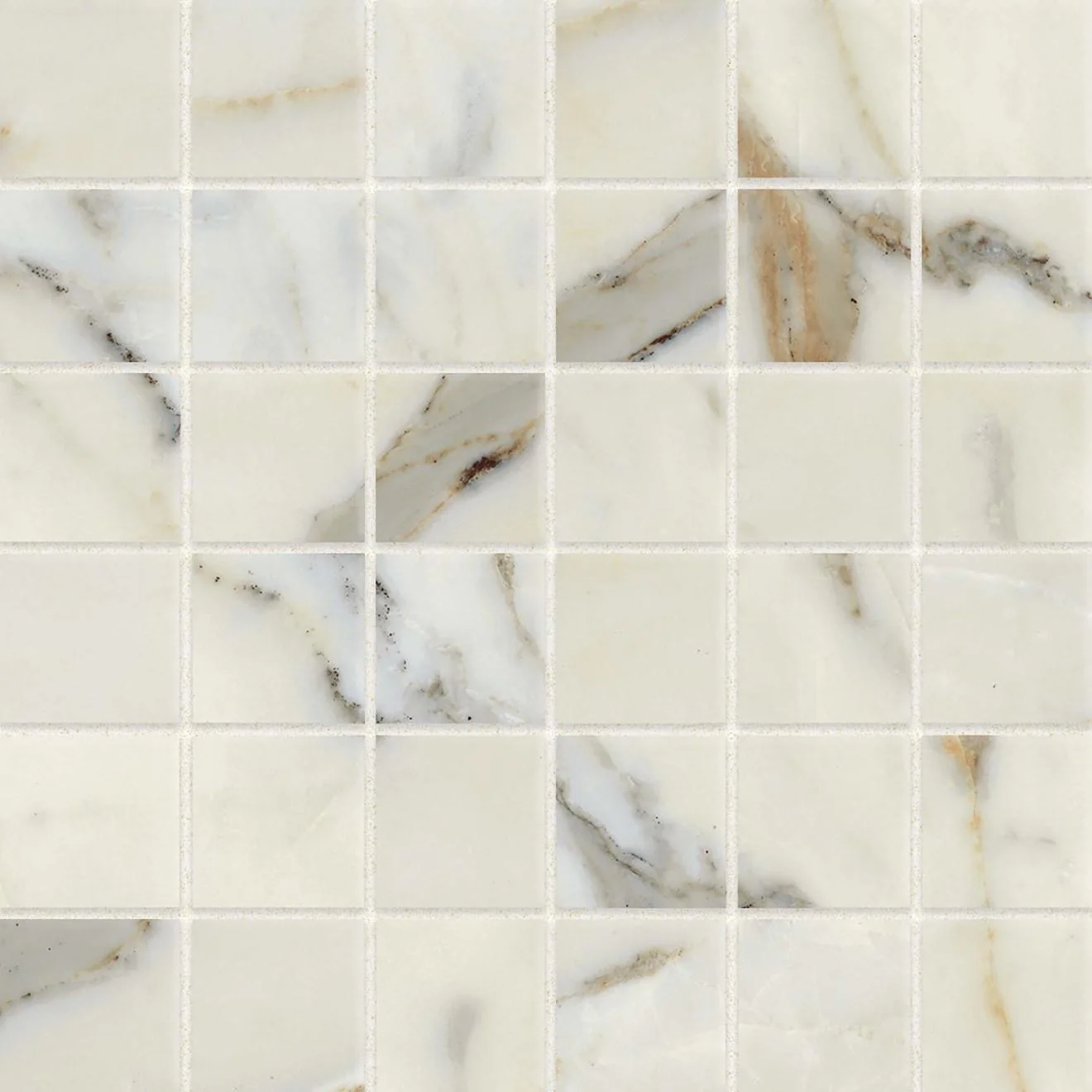 Classic 2.0 2X2 Mosaic Matte 12X12 Calacatta Oro