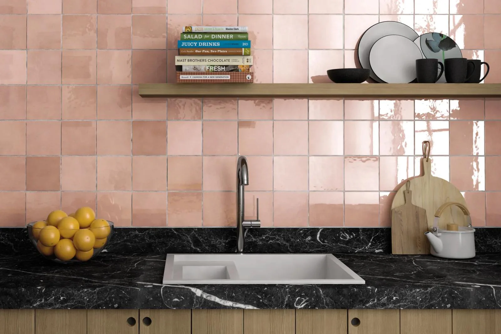 Cloe Glazed Ceramic Field Tile 5X5 Pink Gloss - Image 2