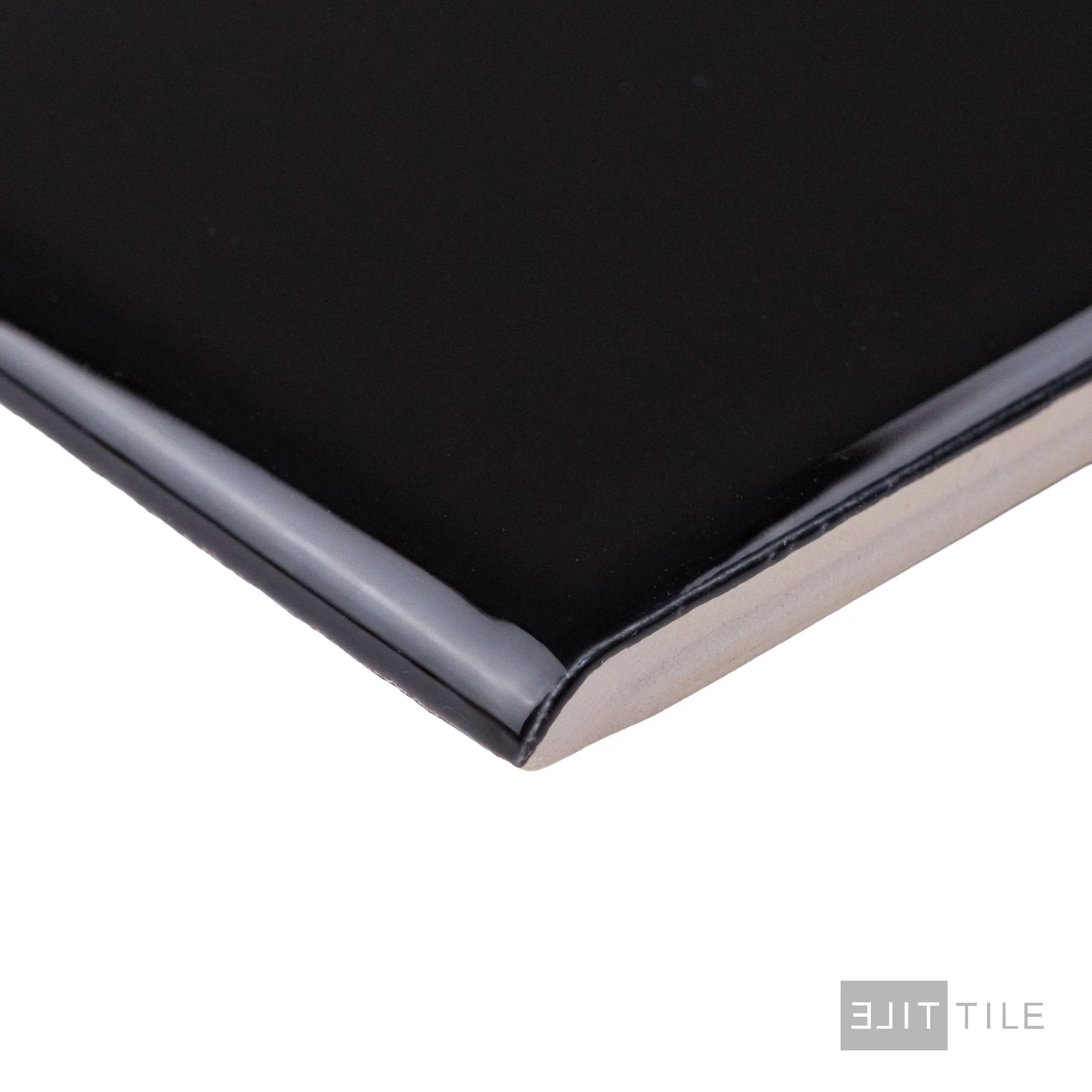 Color Wheel Classic Ceramic Bullnose 3X6 - 3 Side K111 Black Glossy - Image 2