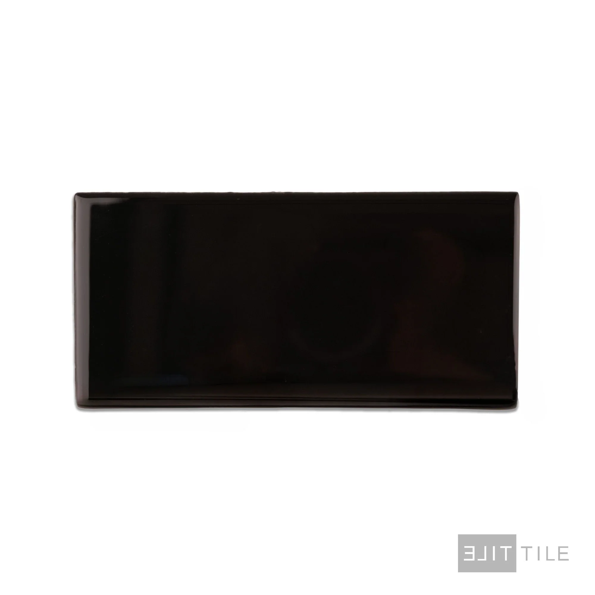 Color Wheel Classic Ceramic Bullnose 3X6 - 6 Side K111 Black Glossy