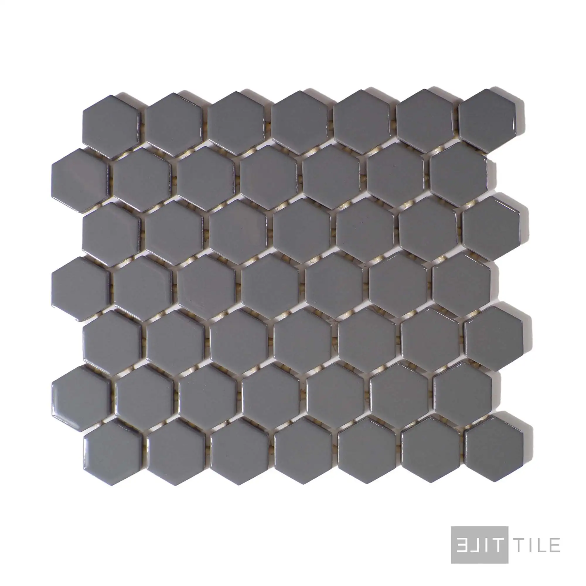 Color Wheel 1.5" Ceramic Mosaic 12X14 Suede Gray Glossy