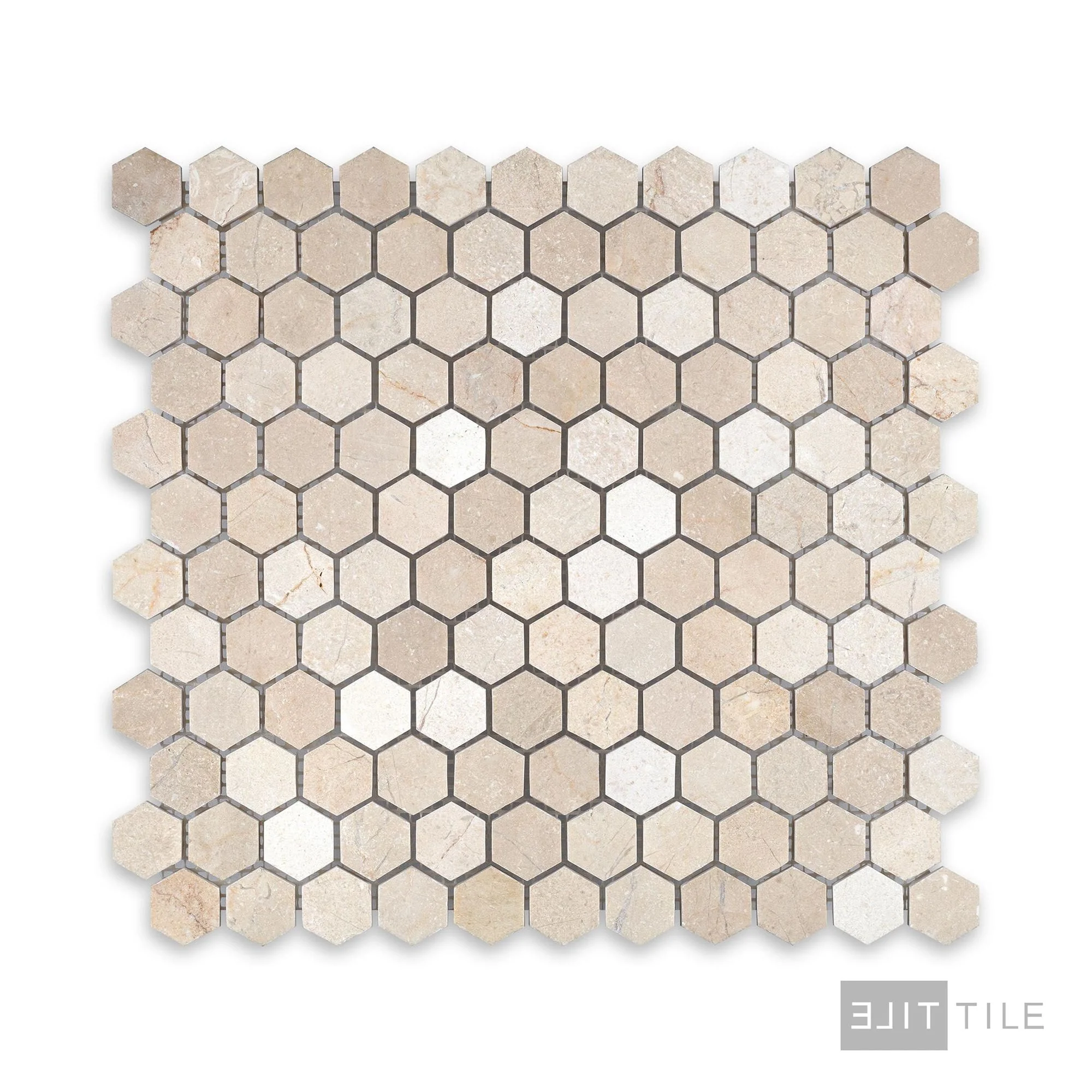 Crema Marfil Marble 1" Hexagon Honed Mosaic - Image 3