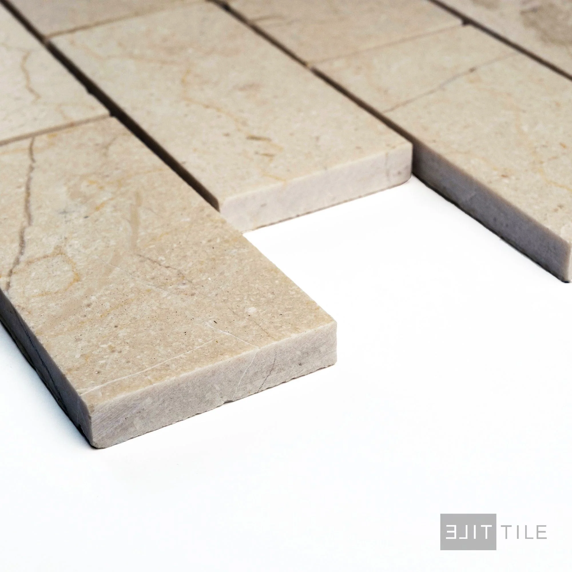 Crema Marfil Marble 2X4 Brick Honed Mosaic - Image 3