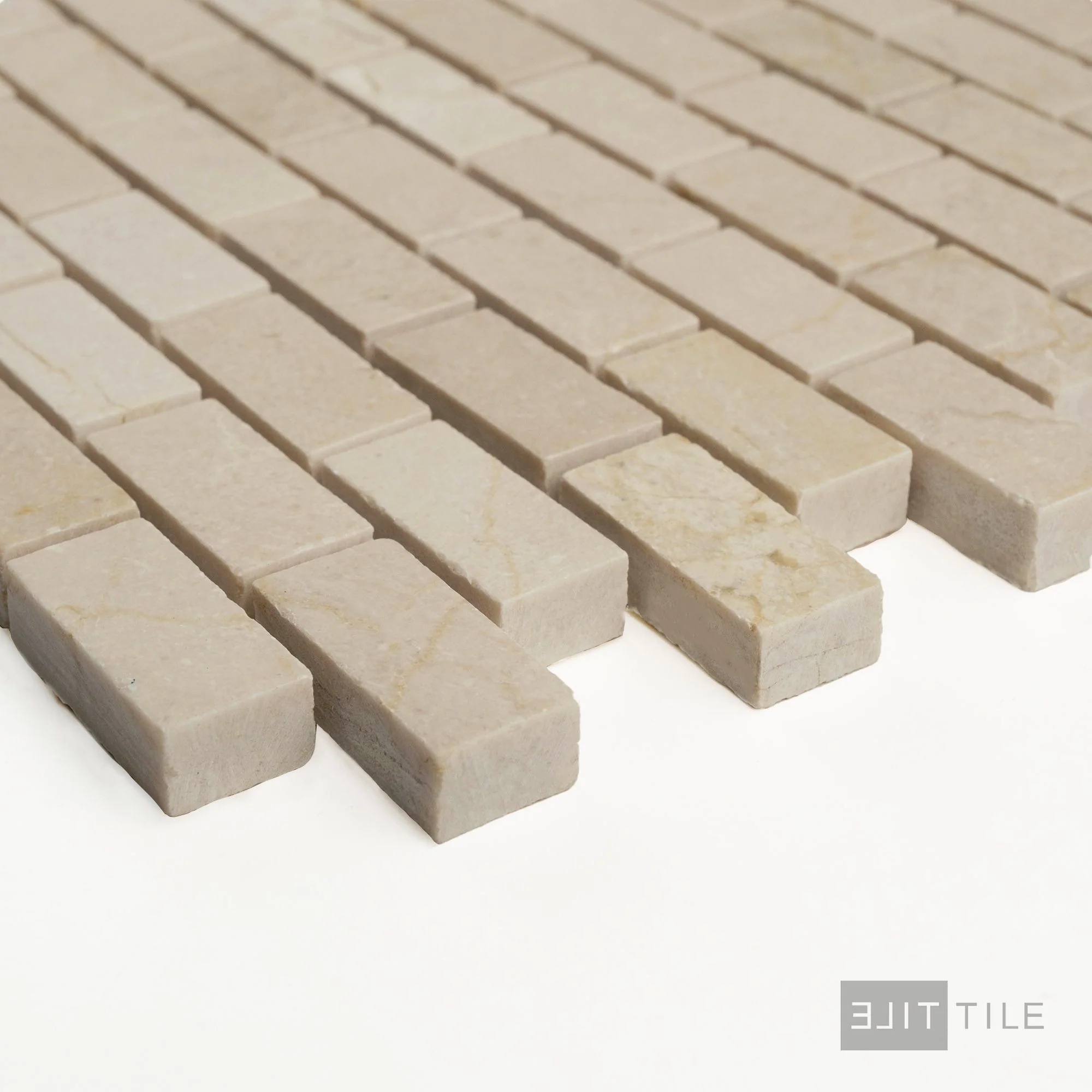 Crema Marfil Marble 5/8X1-1/4 Brick Honed Mosaic - Image 3