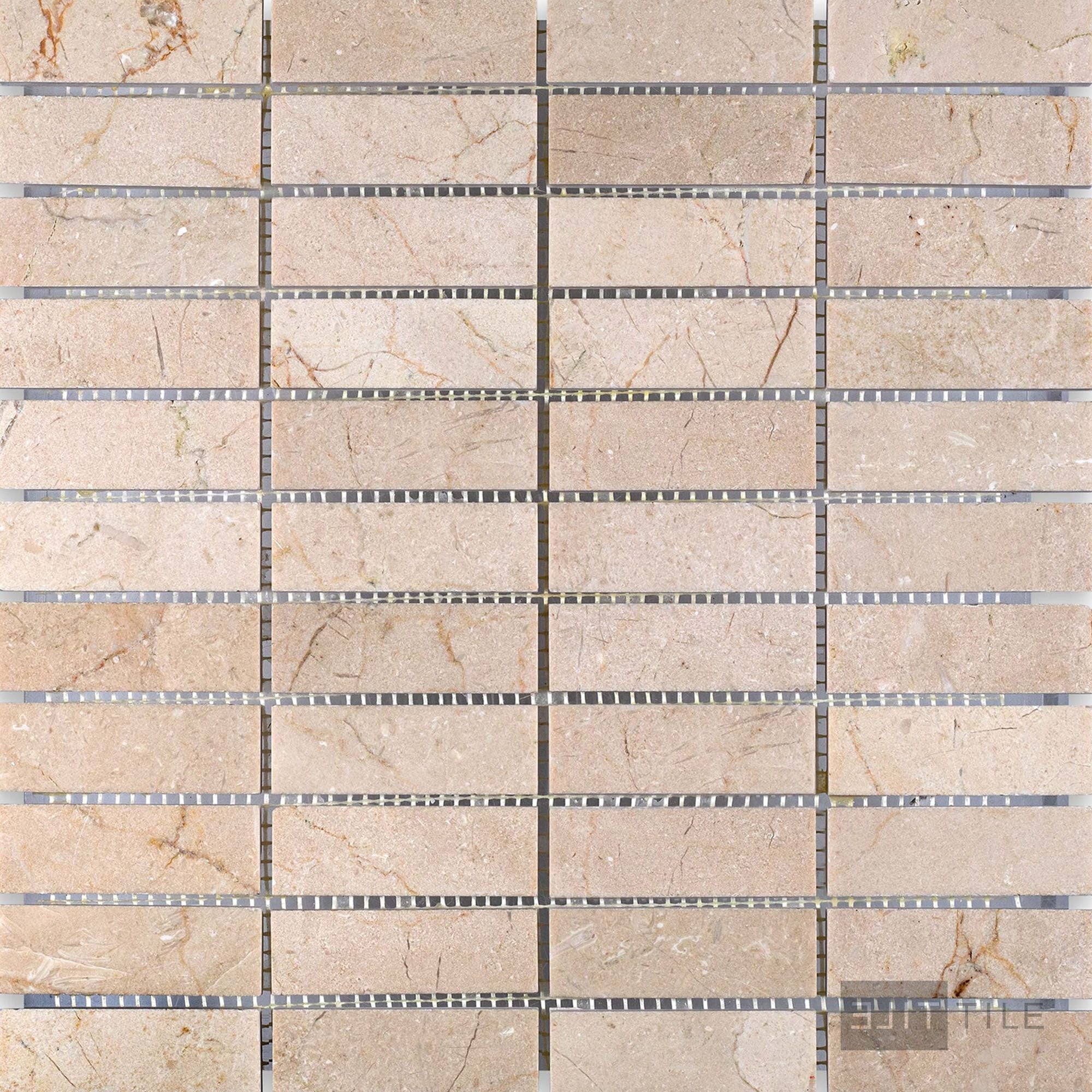 Crema Marfil Marble 1X3 Stacked Honed Mosaic