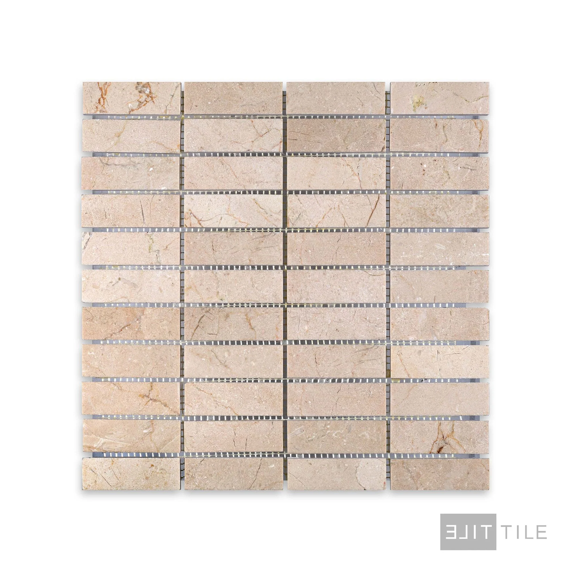 Crema Marfil Marble 1X3 Stacked Honed Mosaic - Image 2