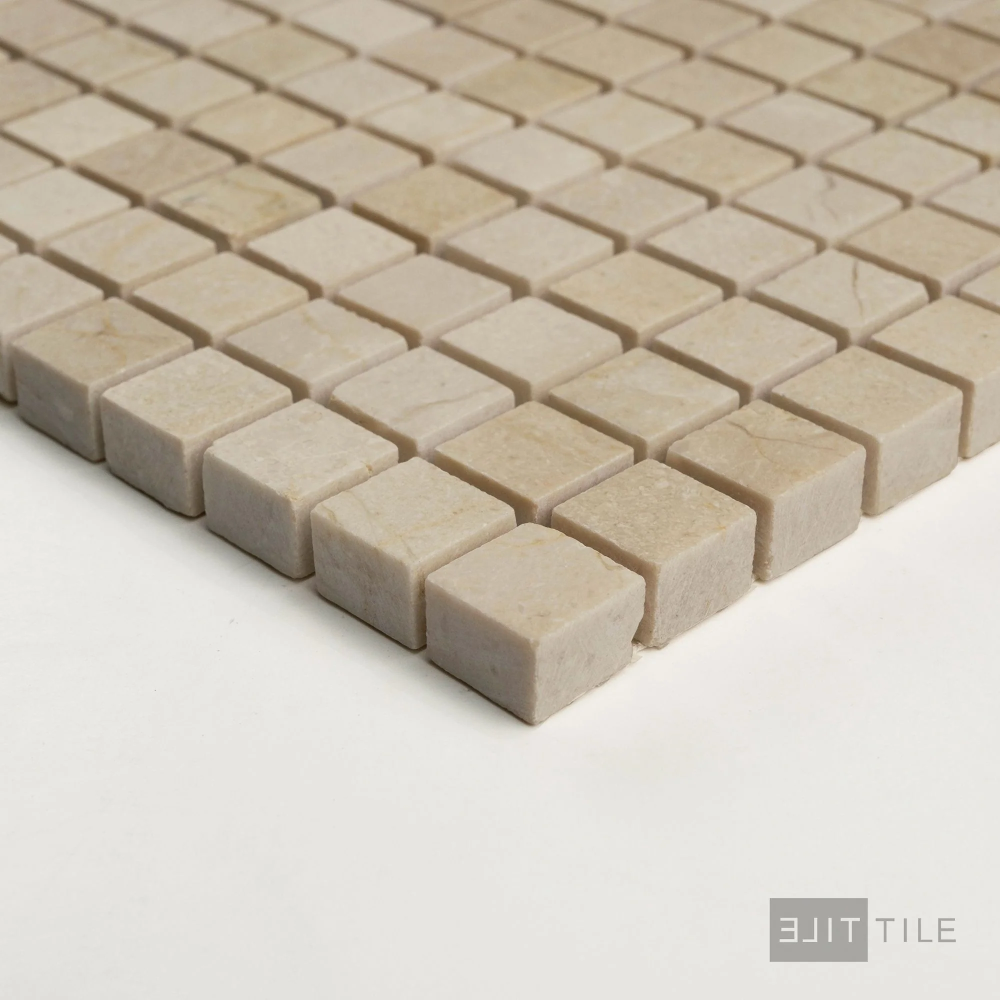 Crema Marfil Marble 5/8" Square Honed Mosaic - Image 3