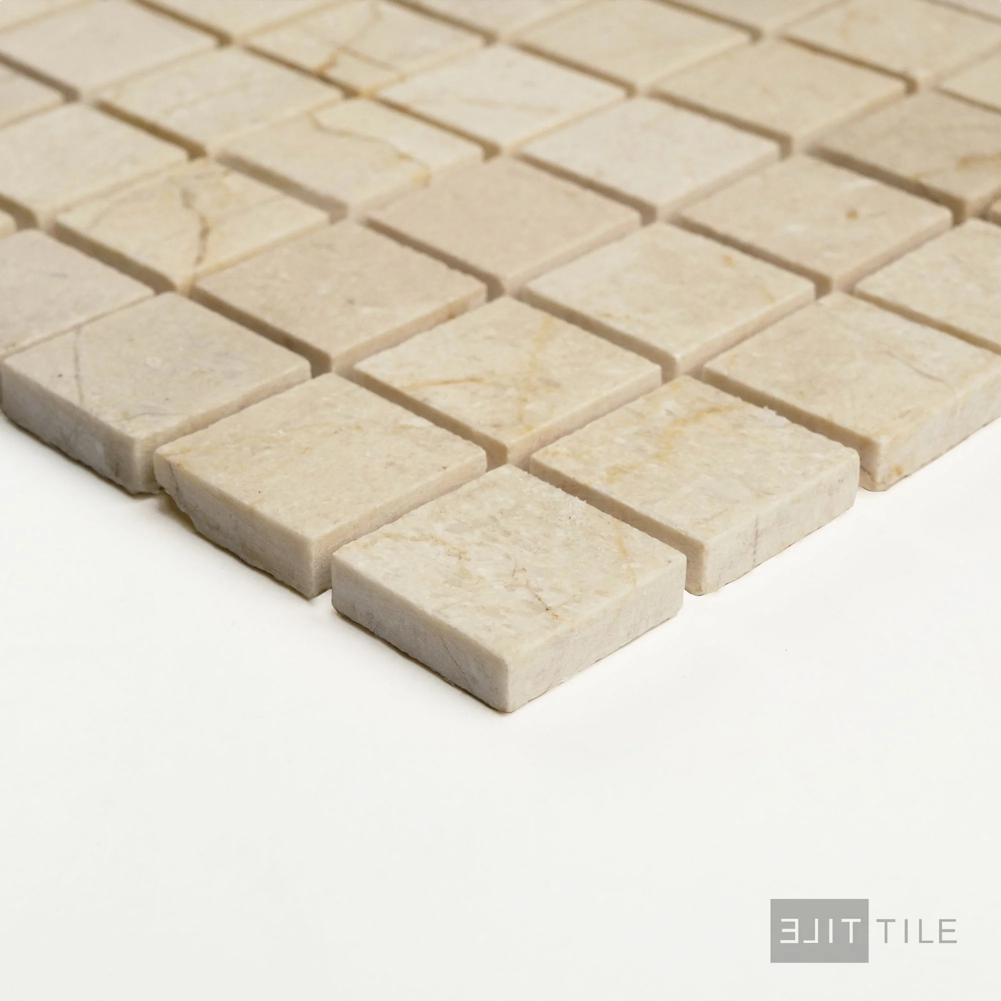 Crema Marfil Marble 1" Square Honed Mosaic - Image 3