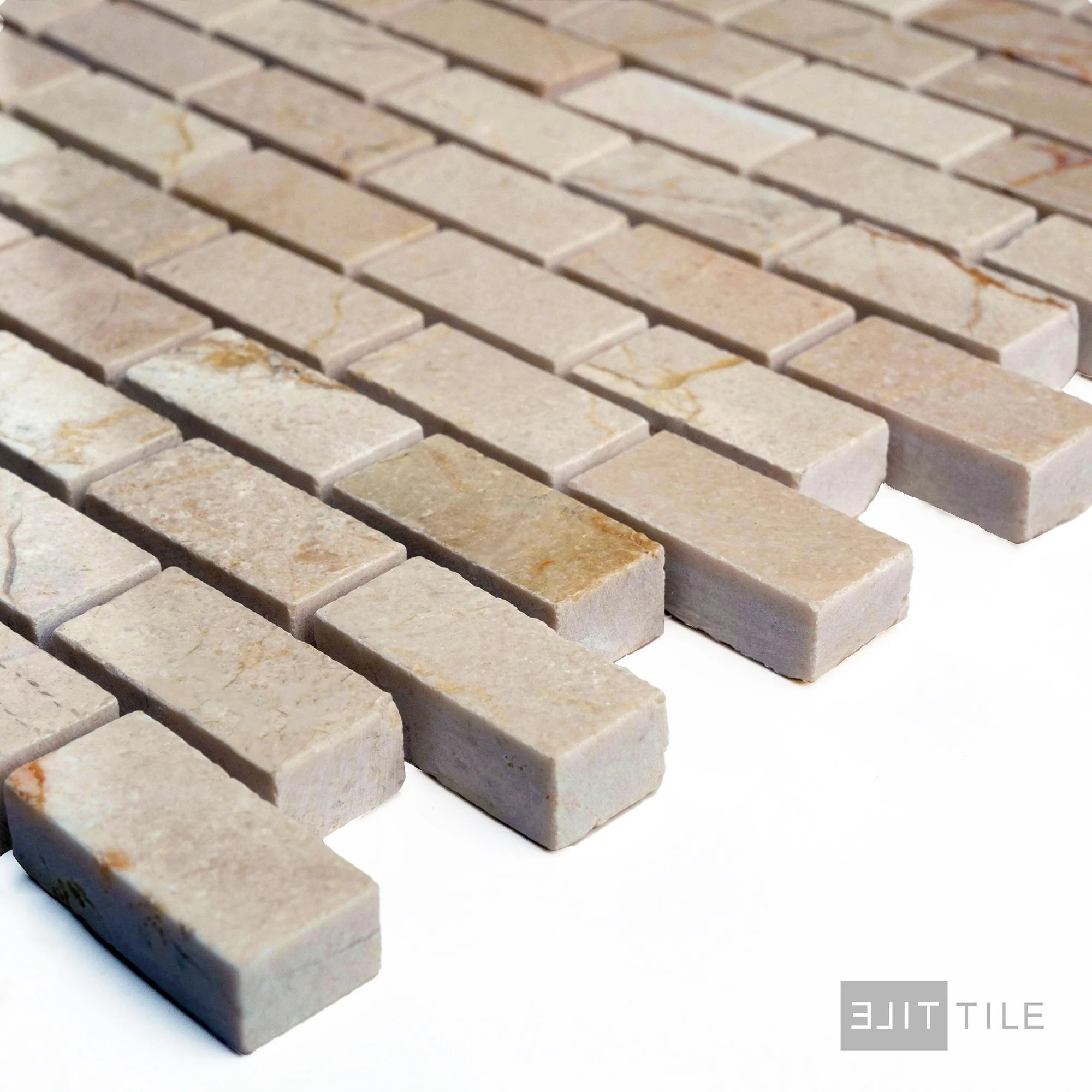 Crema Marfil Marble 5/8X1-1/4 Brick Polished Mosaic - Image 3