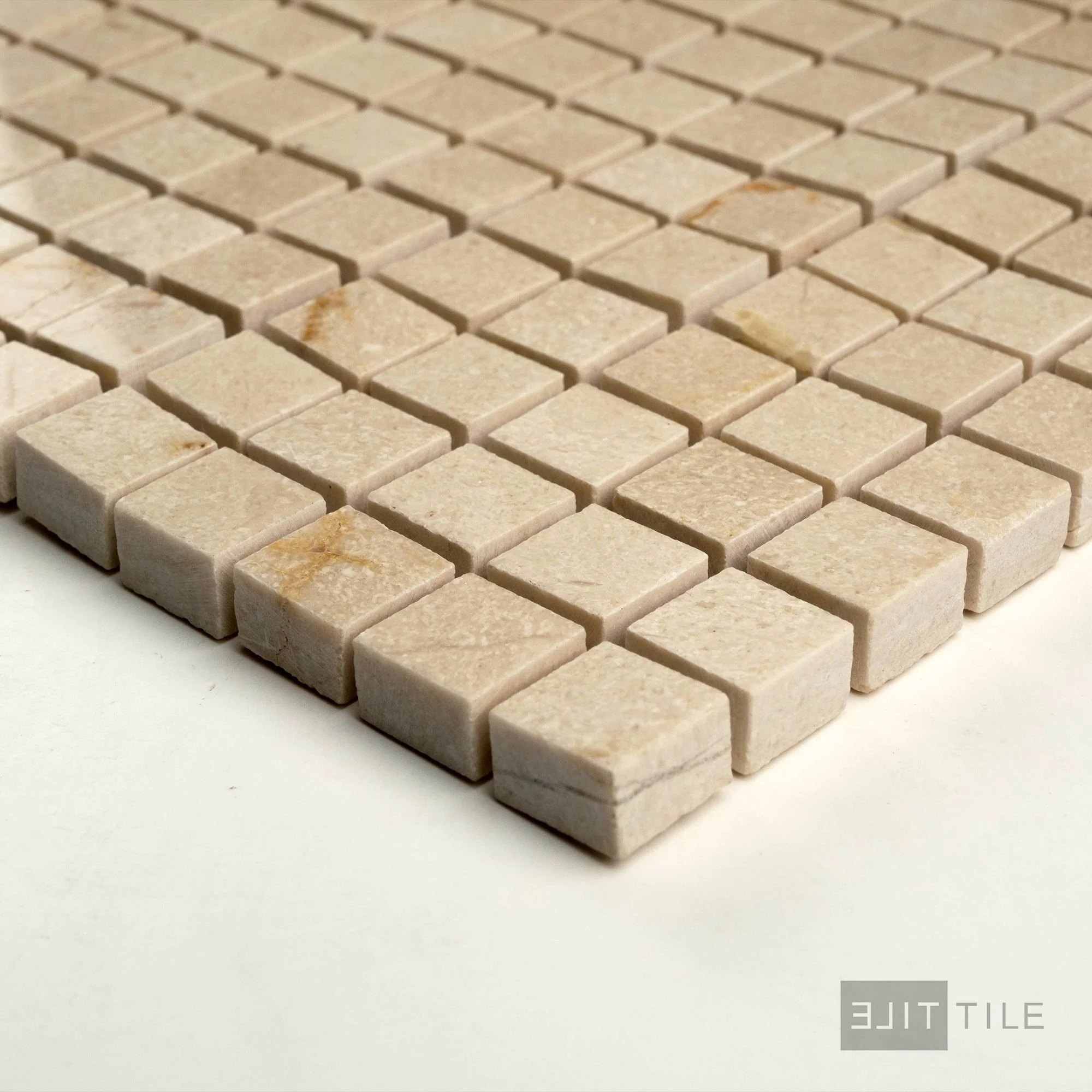 Crema Marfil Marble 5/8" Square Polished Mosaic - Image 3