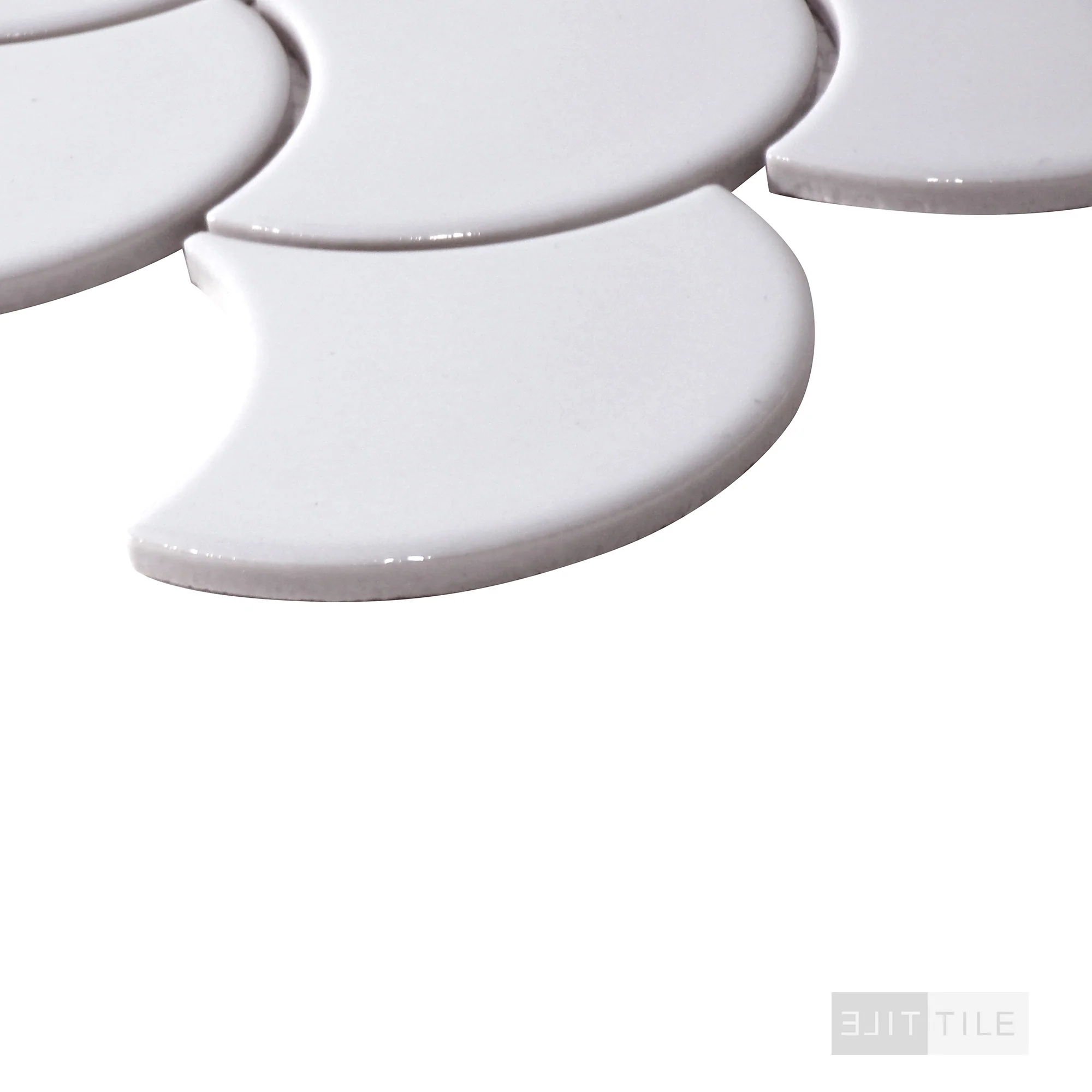 Domino Scallop Porcelain Mosaic Misc. Gray Glossy - Image 4