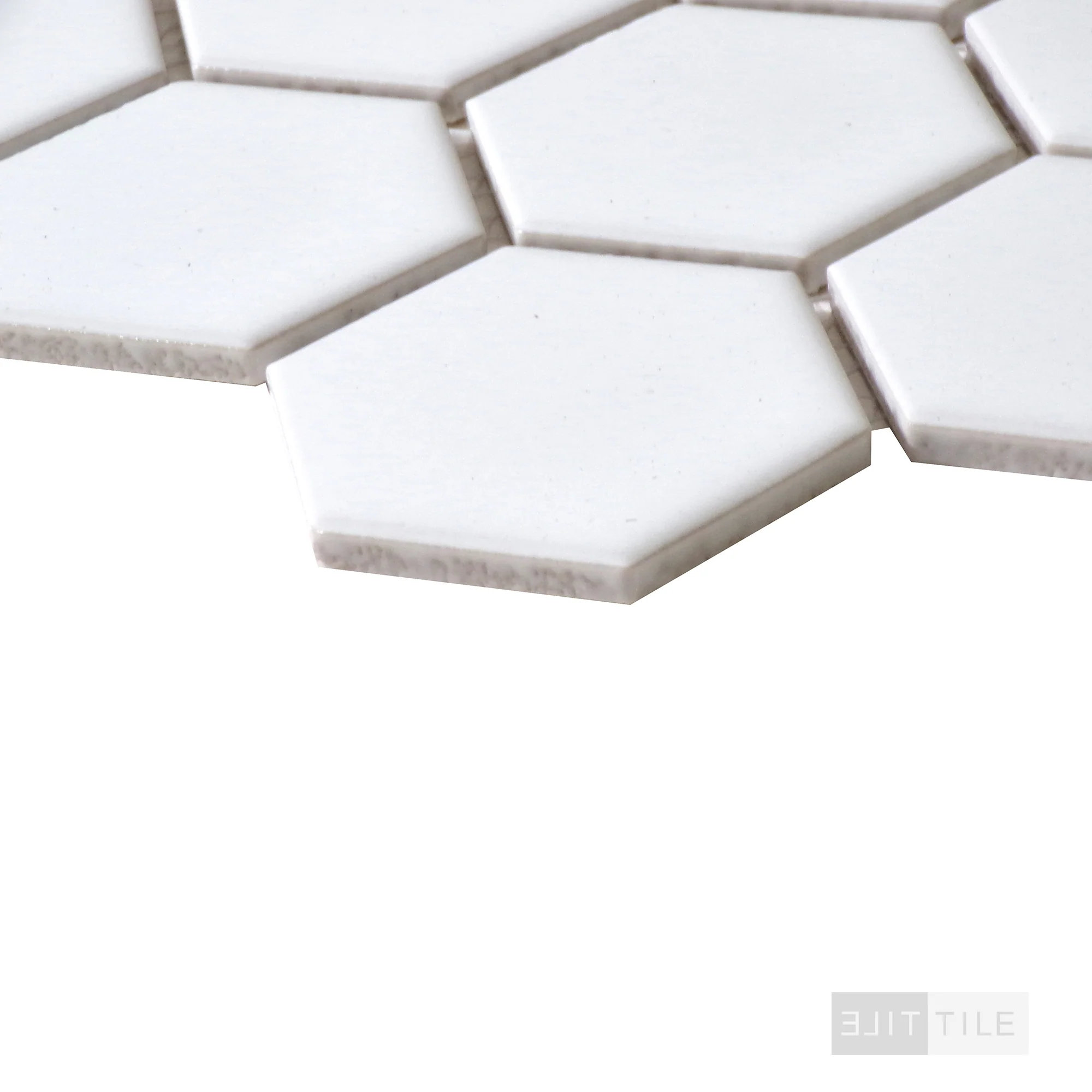 Domino 2" Hexagon Porcelain Mosaic Misc. White Glossy - Image 4
