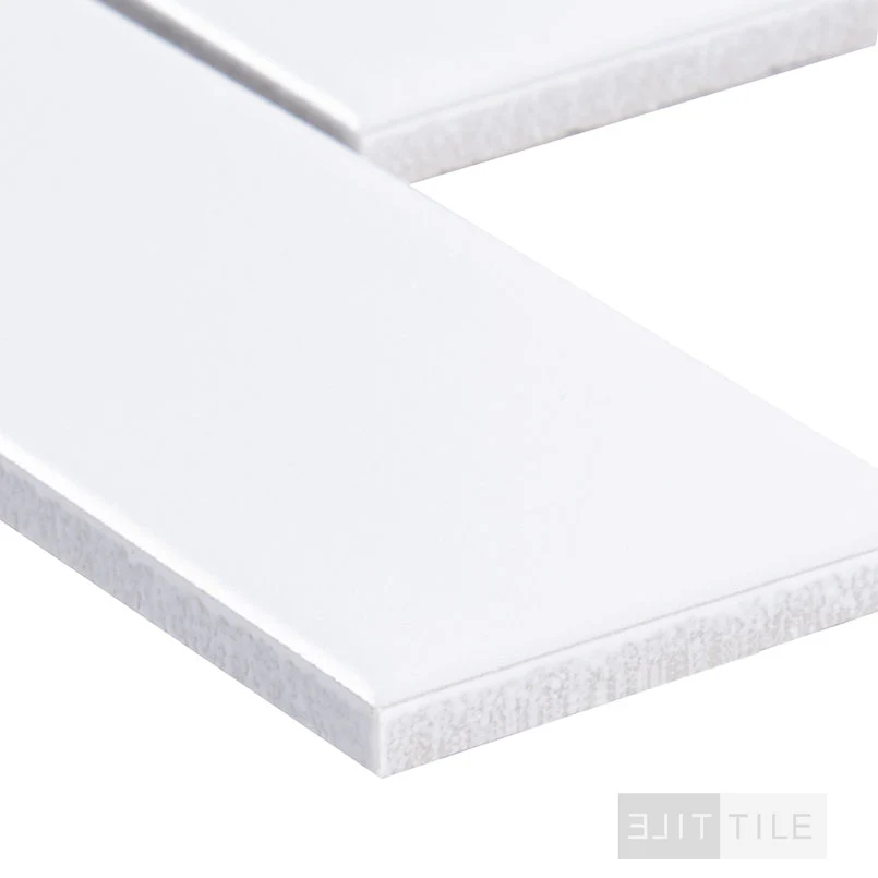 Domino 2X6 Brick Porcelain Mosaic 12X12 White Matte - Image 3