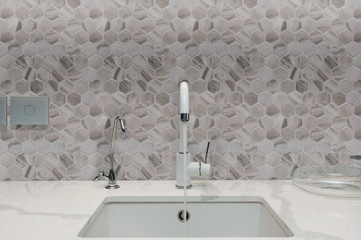 Eden 2X2 Hexagon Porcelain Mosaic 12X12 Bardiglio Matte - Image 2