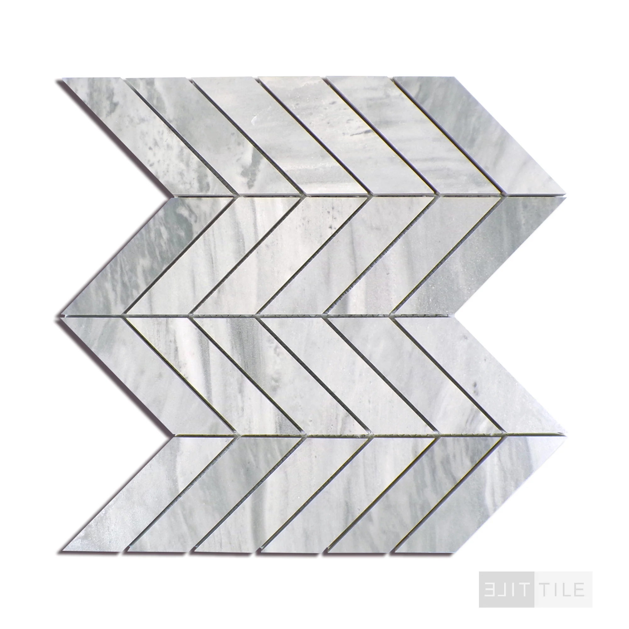Eden Chevron Porcelain Mosaic 12X15 Bardiglio Matte - Image 3